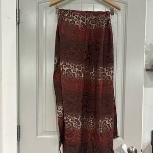 Brown print scarf/ shawl